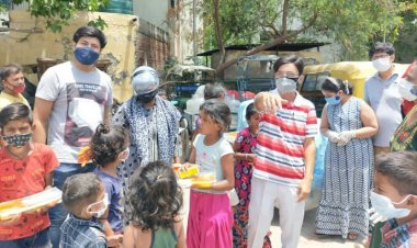 दिहाड़ी मजदूरों और उनके बच्चों को भोजन की थालिया की गई वितरित