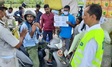 सेक्टर 101 मेट्रो स्टेशन के पास 'ईद पर सड़क सुरक्षा की ईदी'