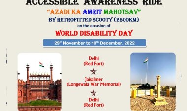 शहीदों को श्रद्धांजलि देने के लिए दिव्यांगों की जागरुकता राइड