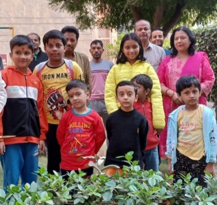 बच्चों के जन्मदिन पर हुआ पौधारोपण 