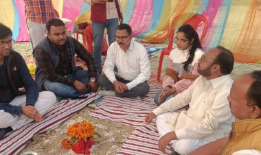 भोजापुर पहुंचे डीपीआरओ ने किया भूमी पुजन