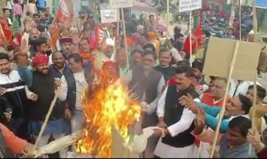 पाकिस्तान की विदेश मंत्री विलावल भुट्टो का भाजपाइयों ने पुतला फूंका