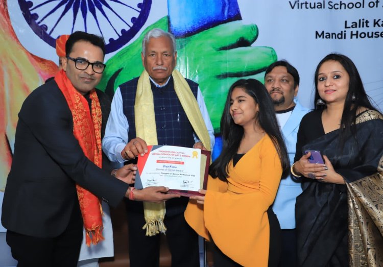 थॉट्स ऑफ कैनवस ऑल इंडिया ग्रुप में भारतवर्ष से 500 बच्चों ने भाग लिया