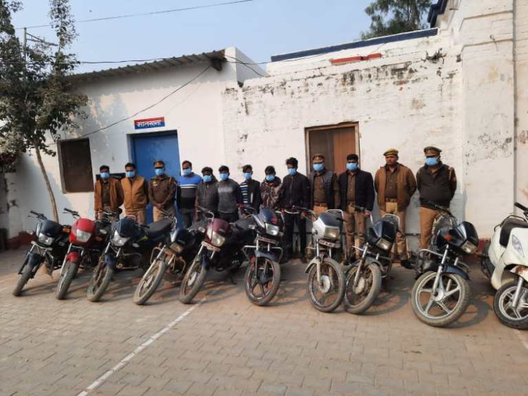 मोटरसाइकिल चोर गिरफ्तार, 10 मोटरसाइकिल बरामद