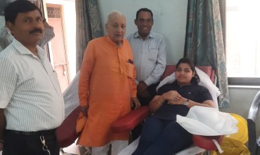 राष्ट्रीय स्वयंसेवक संघ के सेवा विभाग द्वारा किया गया रक्तदान शिविर का आयोजन