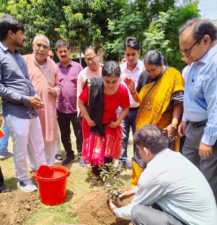 नोएडा लोक मंच द्वारा दवा बैंक में औषधीय वृक्षोंरोपण