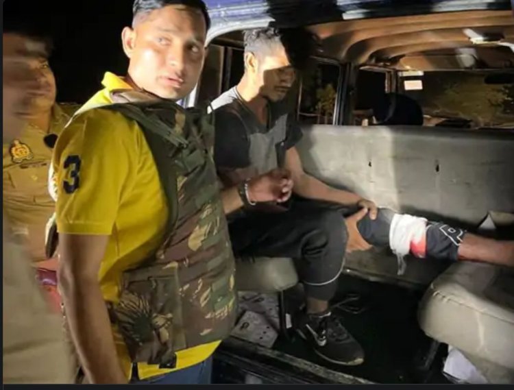 कच्छा बनियान गिरोह का सदस्य मुठभेड़ में गिरफ्तार , पैर में लगी गोली 