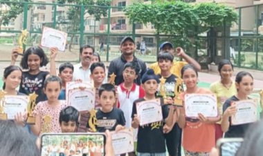 गौर सिटी 14th एवेन्यू में छोटे बच्चों का हुआ टेनिस टूर्नामेंट 