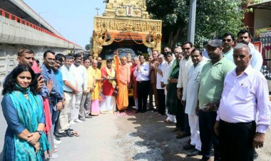 श्री हनुमद जन्मभूमि पंपाक्षेत्र किष्किंधा रथ यात्रा का नोएडा में हुआ स्वागत