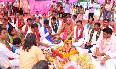 श्री राम लखन धार्मिक लीला कमेटी ने रामलीला मंचन के लिए किया भूमि पूजन