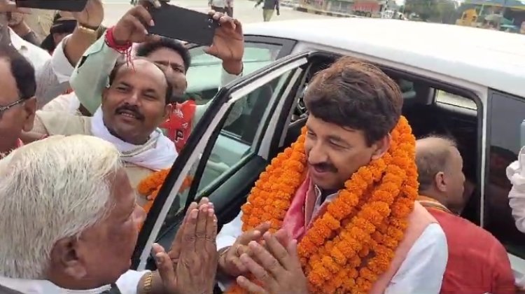 लोकप्रिय भोजपुरी अभिनेता और सांसद मनोज तिवारी का जनपद में हुआ भव्य स्वागत