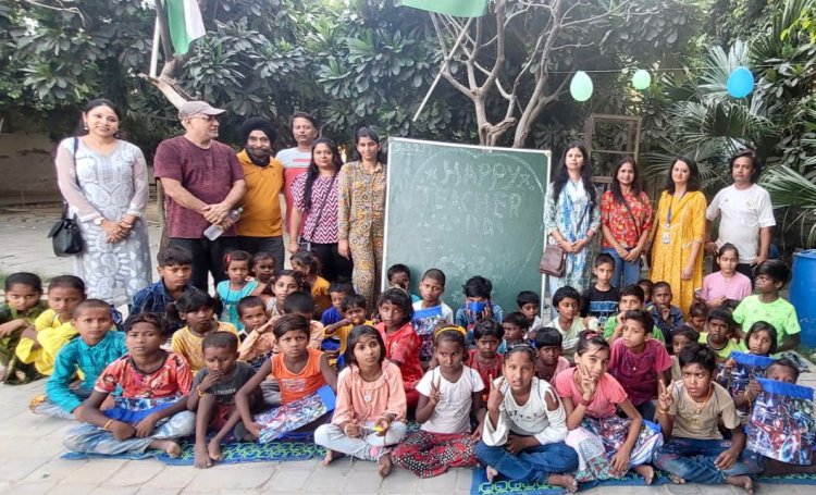 ईएमसीटी द्वारा संचालित निःशुल्क शिक्षा की ज्ञानशाला में धूम धाम से मनाया गया शिक्षक दिवस