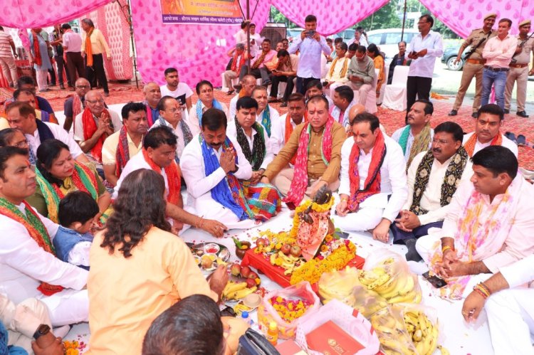 श्री राम लखन धार्मिक लीला कमेटी ने रामलीला मंचन के लिए किया भूमि पूजन