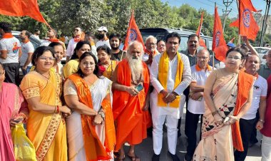 ग्रेटर नोएडा आगमन पर सौर्य जागरण यात्रा का किया गया स्वागत 