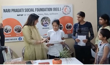 नारी प्रगति सोशल फाउंडेशन की पहल, पेंटिंग क्लास में पहले दिन 40 बच्चों ने बनाई चित्रकला