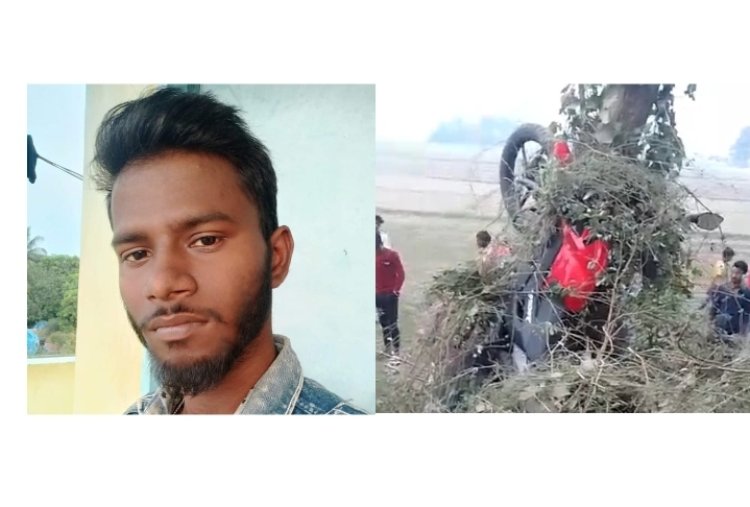 तेज रफ्तार मोटर साइकिल पेड़ से टकराई, एक की मौत दूसरा घायल