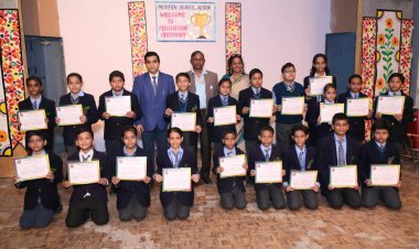 मॉडर्न स्कूल ने 2022-23 के कक्षा 4 से 9 के मेरिट होल्डर्स को किया सम्मानित