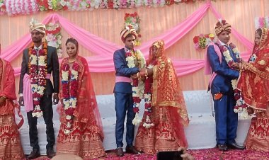 नवयुवक मित्र मंडल ने कराया सामूहिक विवाह, शादी के बंधन में बंधे 11 जोड़े