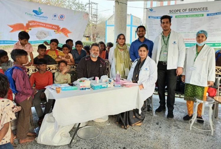 झुग्गी बस्ती के बच्चों को मिली फ्री हैल्थ चेकअप की सुविधा 