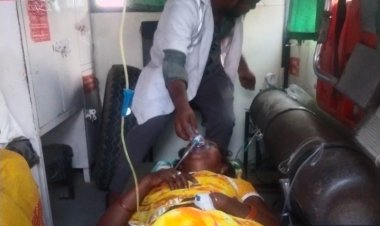 चलती हुई बाइक से गिरी महिला को 108 एम्बुलेंस के कर्मचारियों द्वारा बचाई गई जान