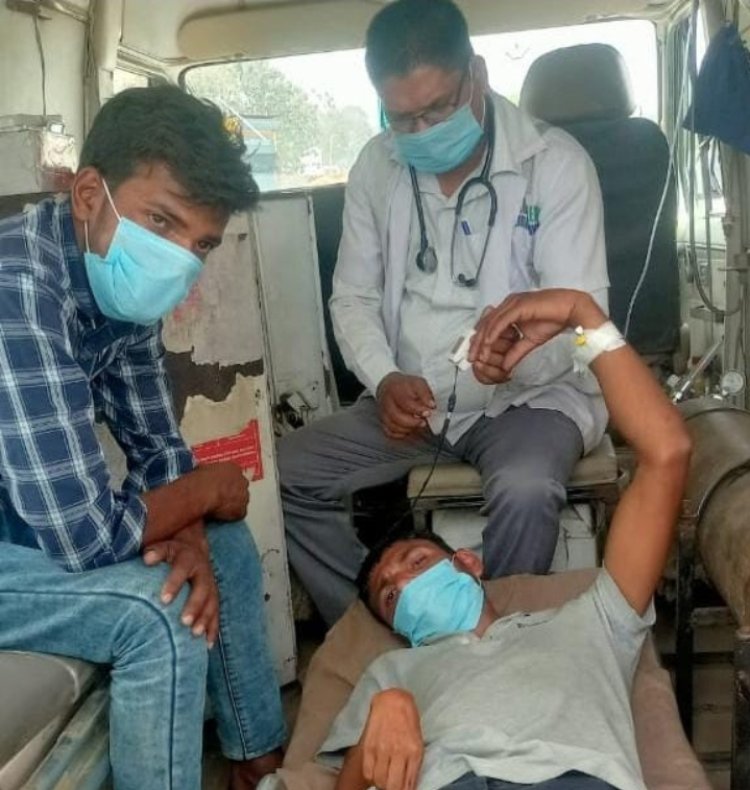 मरीज को आ रहा था बार-बार झटके,108 एंबुलेंस ने निशुल्क पहुंचाया बीएचयू वाराणसी