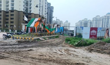 इरोस सम्पूर्णम बिल्डर ने ग्रीन बेल्ट किया तहस नहस, प्राधिकरण बना मूक दर्शक