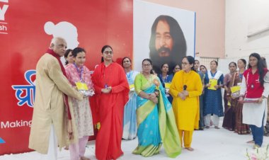 दिव्य ज्योति जाग्रति संस्थान के मंथन-सम्पूर्ण विकास केन्द्र द्वारा प्रशिक्षण सिलाई केंद्र का उद्घाटन