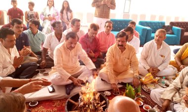 रामलीला मंचन के लिए हुआ भूमि पूजन, डबल स्टोरी स्टेज पर होगी रामलीला