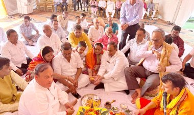 श्री राम मित्र मंडल ने किया भूमि पूजन, तीन हिस्सों में होगी स्टेज