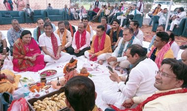 श्रीराम लखन धार्मिक लीला कमेटी ने रामलीला के लिए किया भूमि पूजन 3 अक्टूबर से शुरू होगा मंचन