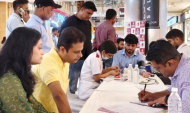 जीआईपी मॉल में विश्व हृदय दिवस पर लगाया गया निशुल्क स्वास्थ जांच शिविर