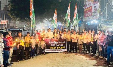 गौतमबुद्धनगर युवा कांग्रेस ने मणिपुर हिंसा पर कैंडल मार्च निकाला