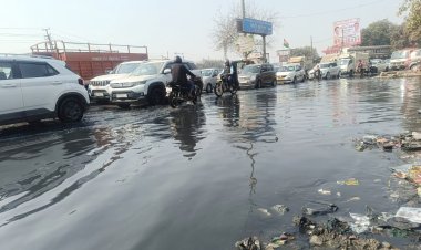 भोपुरा चौक पर नाले का पानी भरा रॉड जाम