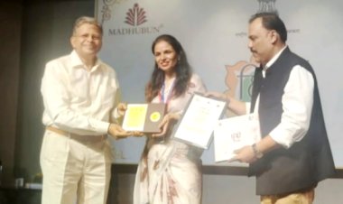 स्थित वेल्स ग्लोबल स्कूल की शिक्षिका बितेश चौहान राष्ट्रीय शिक्षक सम्मान से सम्मानित