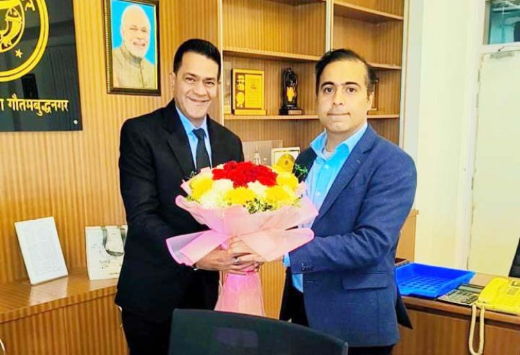 एनईए का प्रतिनिधिमण्डल अपर आयुक्त राज्य कर संदीप भागिया से मिला