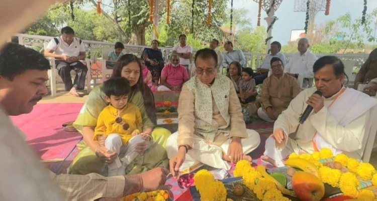 गौशाला में नव निर्मित यज्ञ शाला का हुआ उद्घाटन एवं श्रीकृष्ण मंदिर का भूमि पूजन सम्पन्न