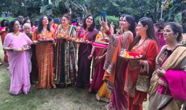 पति के अच्छे स्वास्थ्य एवं दीर्घायु के लिए महिलायों ने की पूजा -अर्चना 